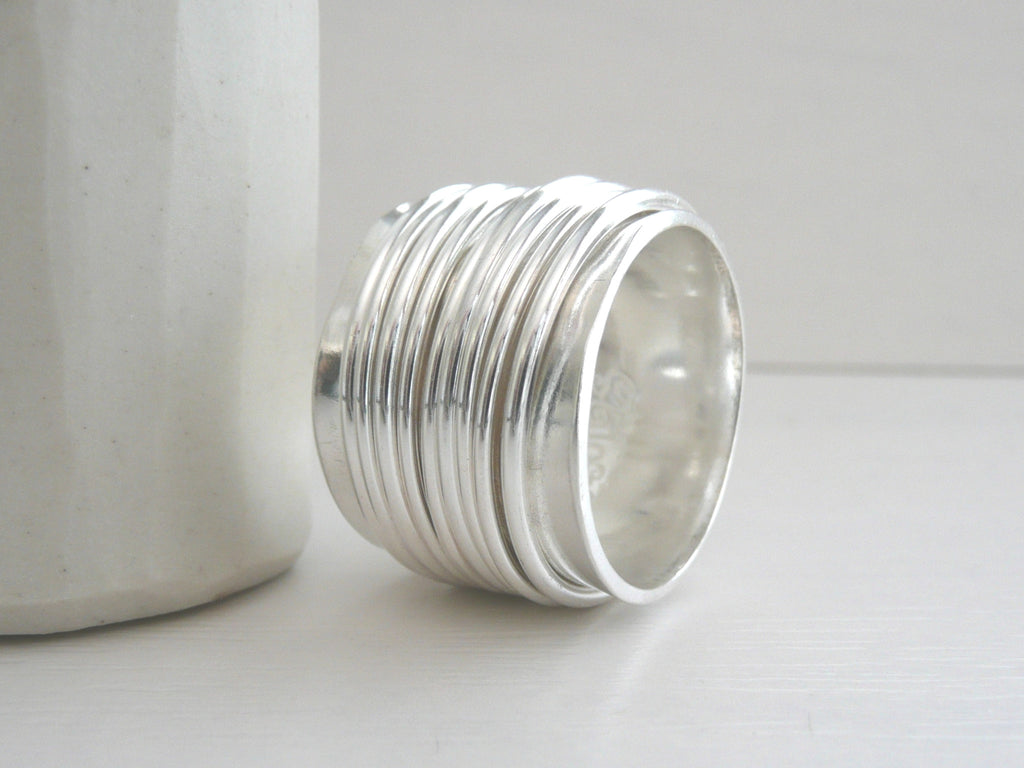 Wide Sterling Silver Spinner Ring