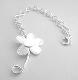Daisy flower bracelet sterling silver