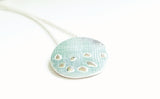 Moments Sterling Silver Necklace and irregular disc pendant with 14 k gold drops