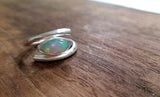 Opal Marquise Cut, Sterling Silver Ring, Natural Opal Ring, Modern
