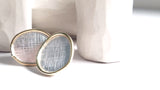 Modern Elegance Stud Earrings Sterling Silver and 14k Gold