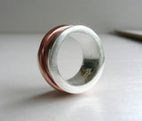 Spool Sterling Silver and Copper Spinner Ring